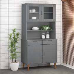 Sonata H Надстройка за шкаф MOLDE сив 90x35x100 см бор масив - Corpuri, vitrine, biblioteci modulare
