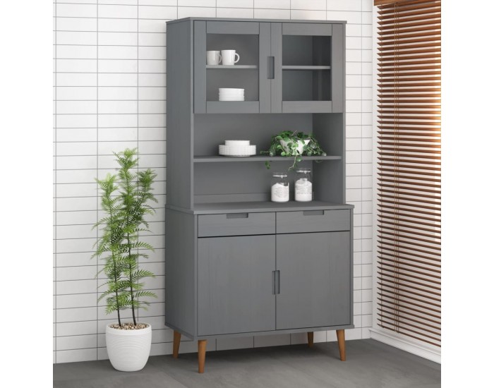 Sonata H Надстройка за шкаф MOLDE сив 90x35x100 см бор масив