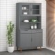 Sonata H Надстройка за шкаф MOLDE сив 90x35x100 см бор масив