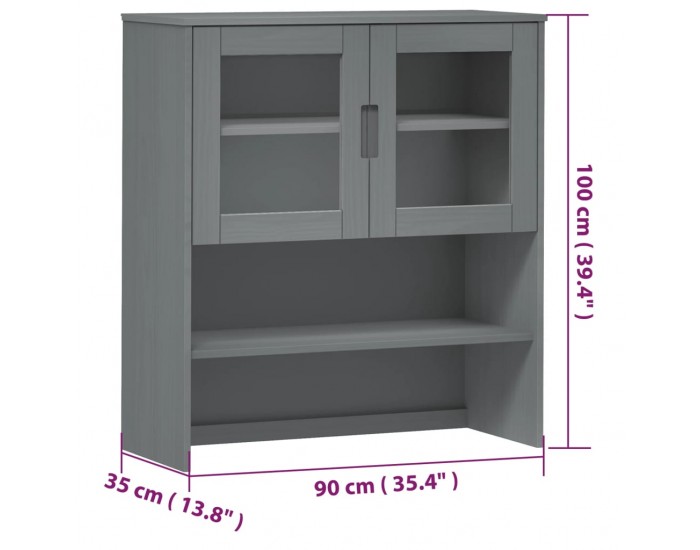 Sonata H Надстройка за шкаф MOLDE сив 90x35x100 см бор масив