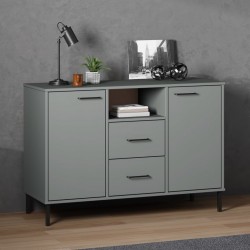 Sonata H Бюфет с метални крака сива 113x40x77 см масивно дърво OSLO - Living