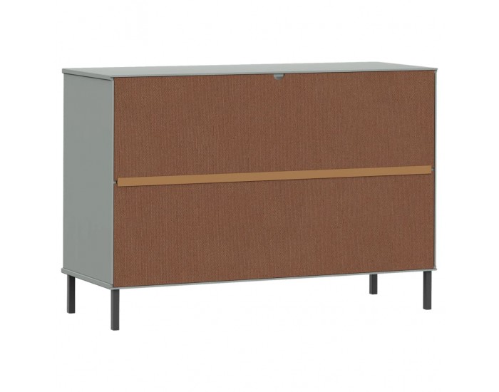 Sonata H Бюфет с метални крака сива 113x40x77 см масивно дърво OSLO