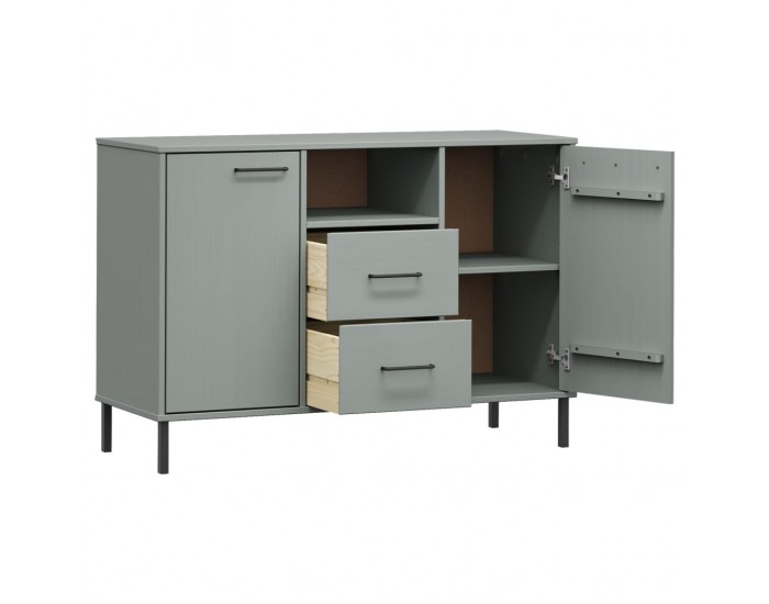 Sonata H Бюфет с метални крака сива 113x40x77 см масивно дърво OSLO