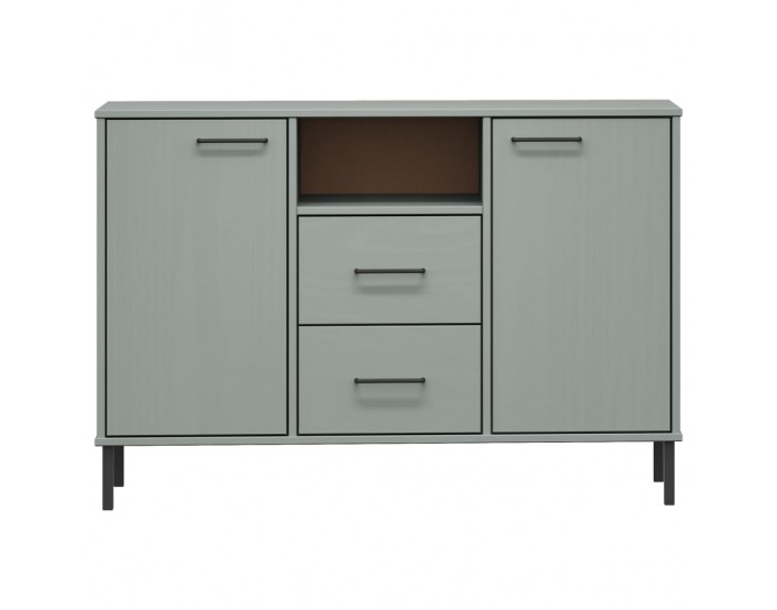 Sonata H Бюфет с метални крака сива 113x40x77 см масивно дърво OSLO