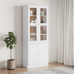 Sonata H Шкаф витрина ALTA, бял, 77x35x186,5 см, бор масив - Corpuri, vitrine, biblioteci modulare