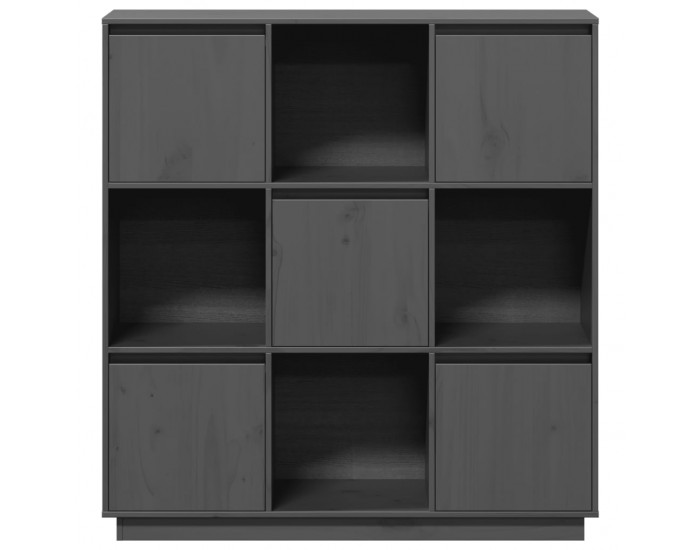 Sonata H Висок шкаф, сив, 110,5x35x117 см, борово дърво масив