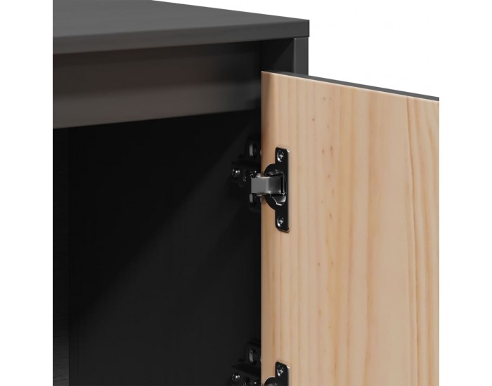 Sonata H Висок шкаф, сив, 110,5x35x117 см, борово дърво масив