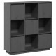 Sonata H Висок шкаф, сив, 110,5x35x117 см, борово дърво масив