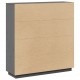 Sonata H Висок шкаф, сив, 110,5x35x117 см, борово дърво масив