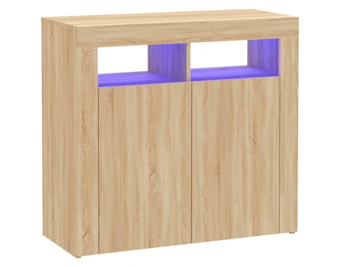 Sonata H Сайдборд с LED светлини, сонома дъб, 80x35x75 см