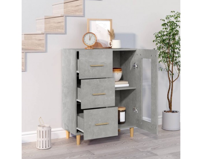 Sonata Dulap, gri beton, 69,5x34x90 cm, lemn compozit