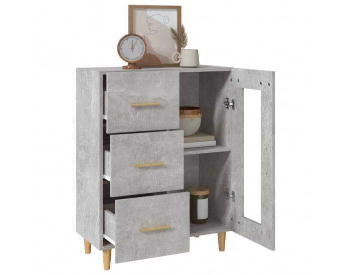 Sonata Dulap, gri beton, 69,5x34x90 cm, lemn compozit