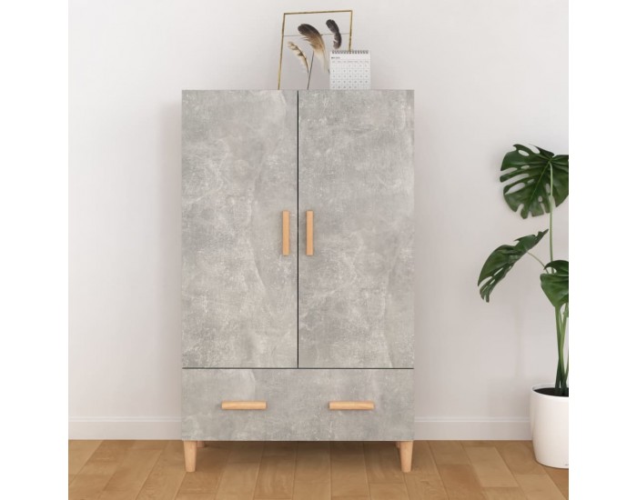 Sonata H Висок шкаф, бетонно сив, 70x31x115 см, инженерно дърво