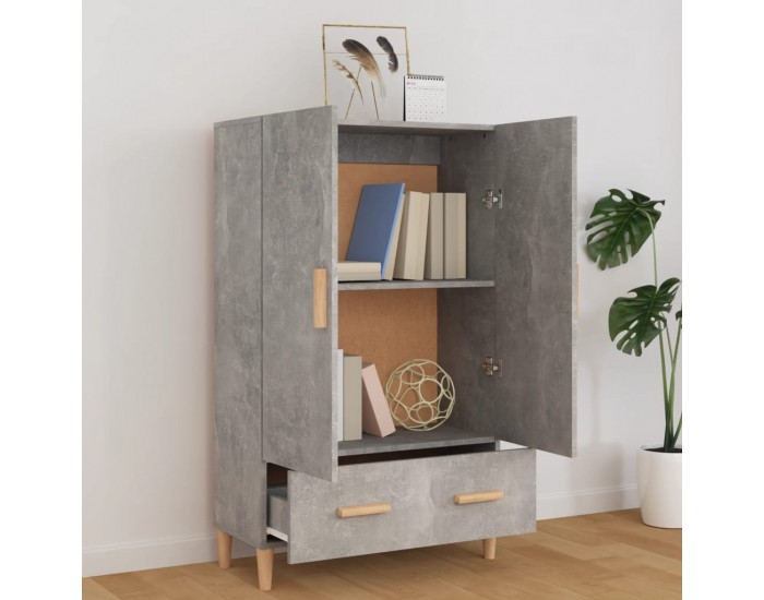 Sonata H Висок шкаф, бетонно сив, 70x31x115 см, инженерно дърво