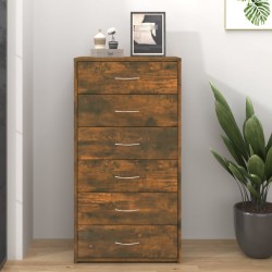 Sonata H Сайдборд 6 чекмеджета опушен дъб 50x34x96 см инженерно дърво - Corpuri, vitrine, biblioteci modulare