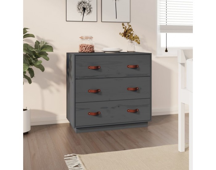 Sonata H Сайдборд, сив, 80x40x75 см, бор масив