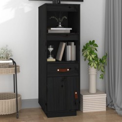 Sonata H Висок шкаф, черен, 34x40x108,5 см, борово дърво масив - Corpuri, vitrine, biblioteci modulare