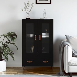 Sonata H Висок шкаф, черен, 69,5x31x115 см, инженерно дърво - Corpuri, vitrine, biblioteci modulare