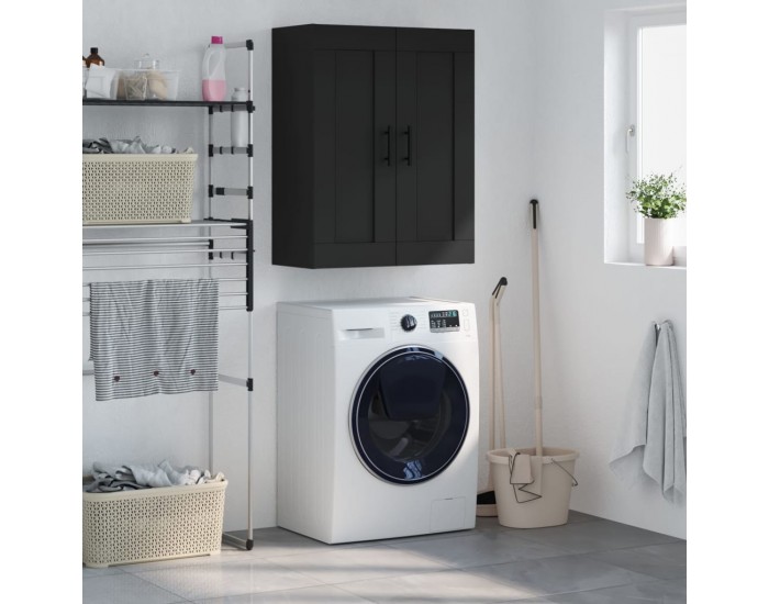 Sonata H Стенен шкаф черен 69,5x34x90 см инженерно дърво