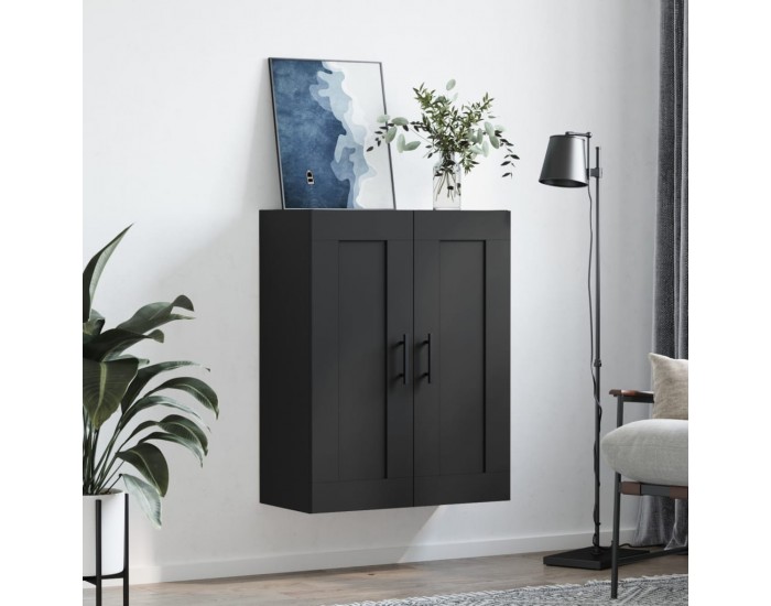 Sonata H Стенен шкаф черен 69,5x34x90 см инженерно дърво