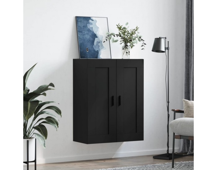 Sonata H Стенен шкаф черен 69,5x34x90 см инженерно дърво
