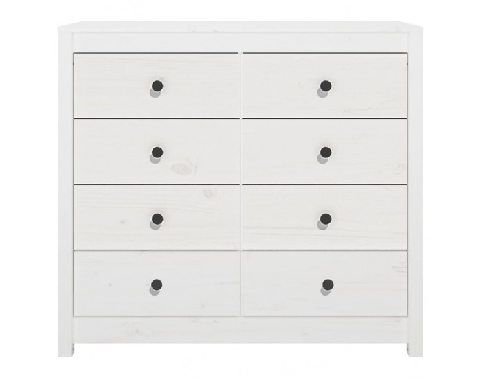 Sonata H Страничен шкаф бял 100x40x90 см борово дърво масив
