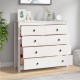 Sonata H Страничен шкаф бял 100x40x90 см борово дърво масив