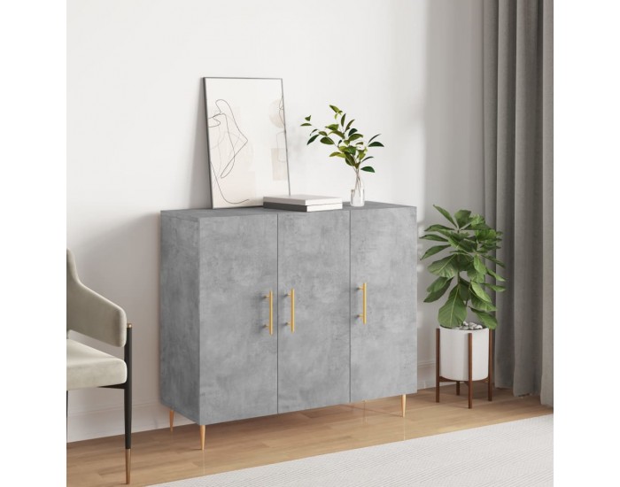 Sonata H Сайдборд, бетонно сив, 90x34x80 см, инженерно дърво