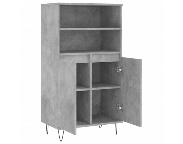 Sonata H Висок шкаф, бетонно сив, 60x36x110 см, инженерно дърво