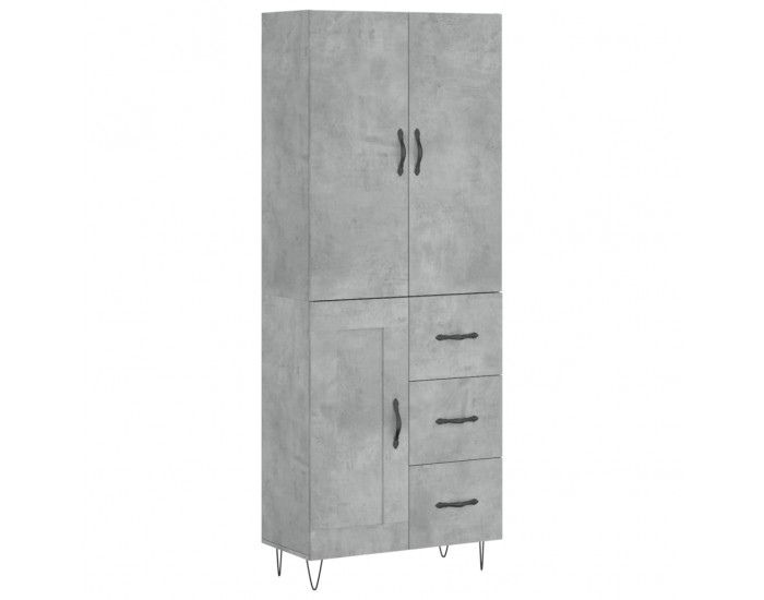 Sonata H Висок шкаф, бетонно сив, 69,5x34x180 см, инженерно дърво