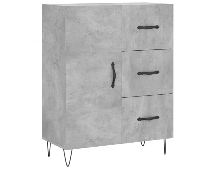 Sonata H Висок шкаф, бетонно сив, 69,5x34x180 см, инженерно дърво