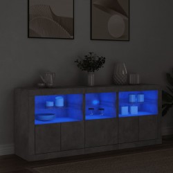 Sonata H Сайдборд с LED светлини, бетонно сив, 162x37x67 см - Corpuri, vitrine, biblioteci modulare