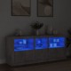 Sonata H Сайдборд с LED светлини, бетонно сив, 162x37x67 см