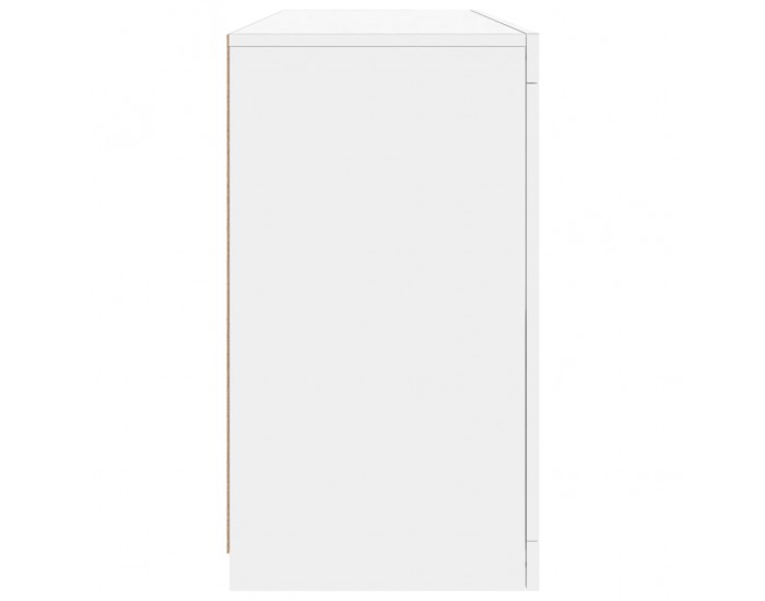 Sonata H Сайдборд с LED светлини, бял, 142,5x37x67 см