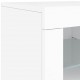 Sonata H Сайдборд с LED светлини, бял, 142,5x37x67 см