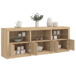 Sonata H Сайдборд с LED светлини, сонома дъб, 181,5x37x67 см - Corpuri, vitrine, biblioteci modulare