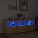 Sonata H Сайдборд с LED светлини, сонома дъб, 181,5x37x67 см