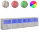 Sonata H Сайдборд с LED светлини, бетонно сив, 283x37x67 см