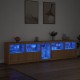 Sonata H Сайдборд с LED светлини, сонома дъб, 283x37x67 см