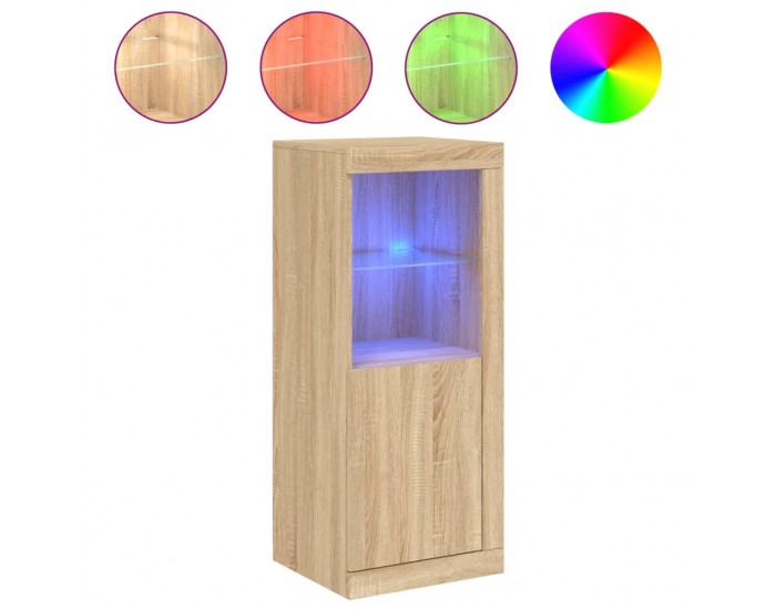 Sonata H Сайдборд с LED светлини, сонома дъб, 41x37x100 см