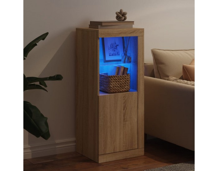 Sonata H Сайдборд с LED светлини, сонома дъб, 41x37x100 см
