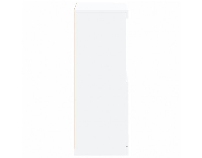 Sonata H Сайдборд с LED светлини, бял, 41x37x100 см