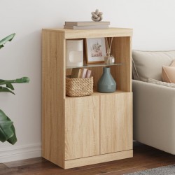 Sonata H Сайдборд с LED светлини, сонома дъб, 60,5x37x100 см - Corpuri, vitrine, biblioteci modulare