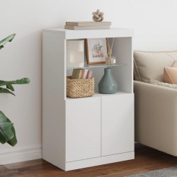 Sonata H Сайдборд с LED светлини, бял, 60,5x37x100 см - Corpuri, vitrine, biblioteci modulare