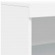 Sonata H Сайдборд с LED светлини, бял, 60,5x37x100 см