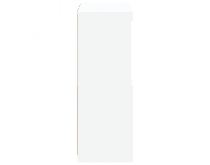 Sonata H Сайдборд с LED светлини, бял, 60,5x37x100 см