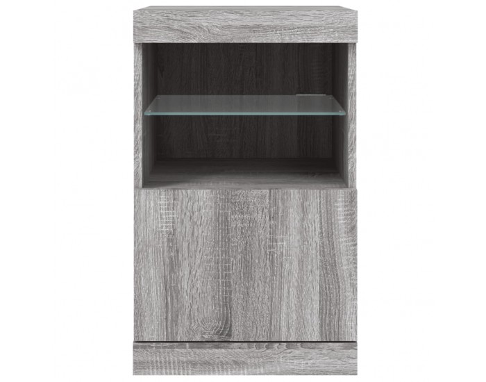 Sonata H Сайдборд с LED светлини, сив сонома, 41x37x67 см