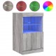 Sonata H Сайдборд с LED светлини, сив сонома, 41x37x67 см