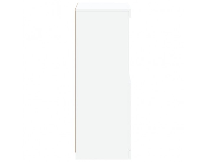 Sonata H Сайдборд с LED светлини, бял, 41x37x100 см