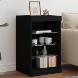 Sonata H Сайдборд с LED светлини, черен, 41x37x67 см - Corpuri, vitrine, biblioteci modulare